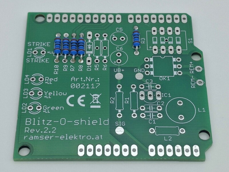 Blitz-o-shield - UNO R.2.2 - Blitzdetektor Arduino Shield Ramser Elektrotechnik Shop 50