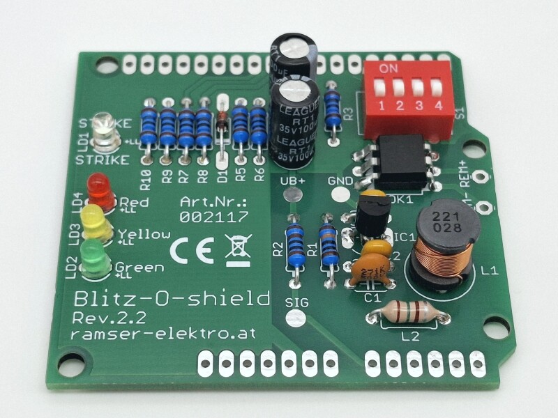 Blitz-o-shield - UNO R.2.2 - Blitzdetektor Arduino Shield Ramser Elektrotechnik Shop 54